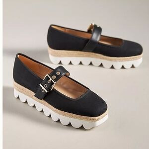 Anthropologie Black Mary Jane Platform Shoes Size 8